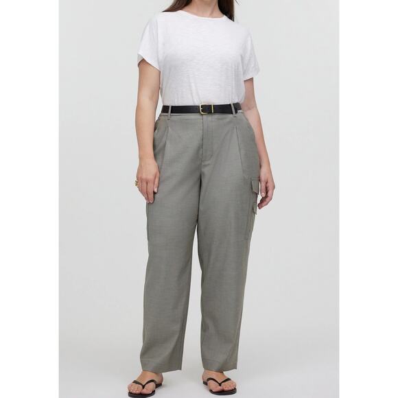 Madewell The Petite Turner Tapered Cargo Pants in Yarn Dye Gray 4 Petite - Picture 1 of 10